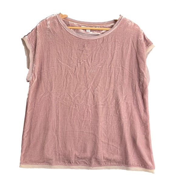 Boden Tops - Boden Dusty Pink Silk Blend Velvet Cap Sleeve Top Scoop Neck Womens US 8 UK 12
